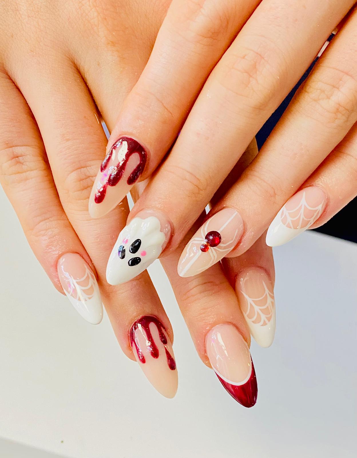 Pastel ombre gradient nails from pink to lavender